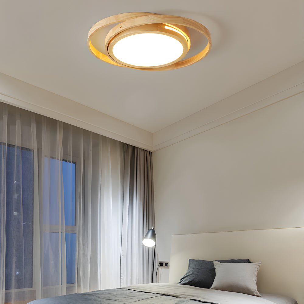 WINDSOR WOODEN OVAL LED CEILING LIGHT WITH ACRYLIC DIFFUSER