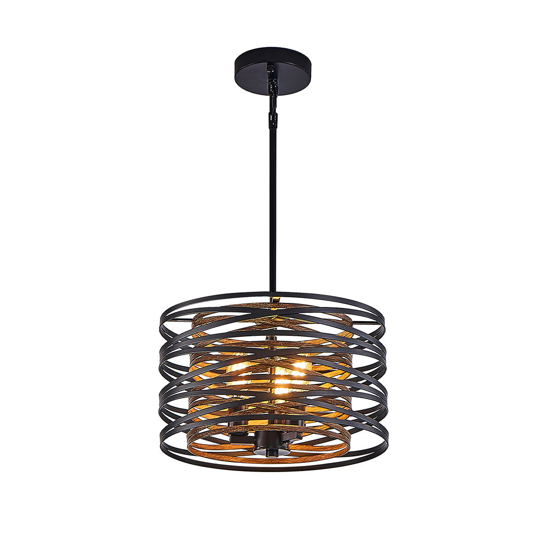 RAVENHURST IRON CAGE CYLINDRICAL PENDANT LIGHT