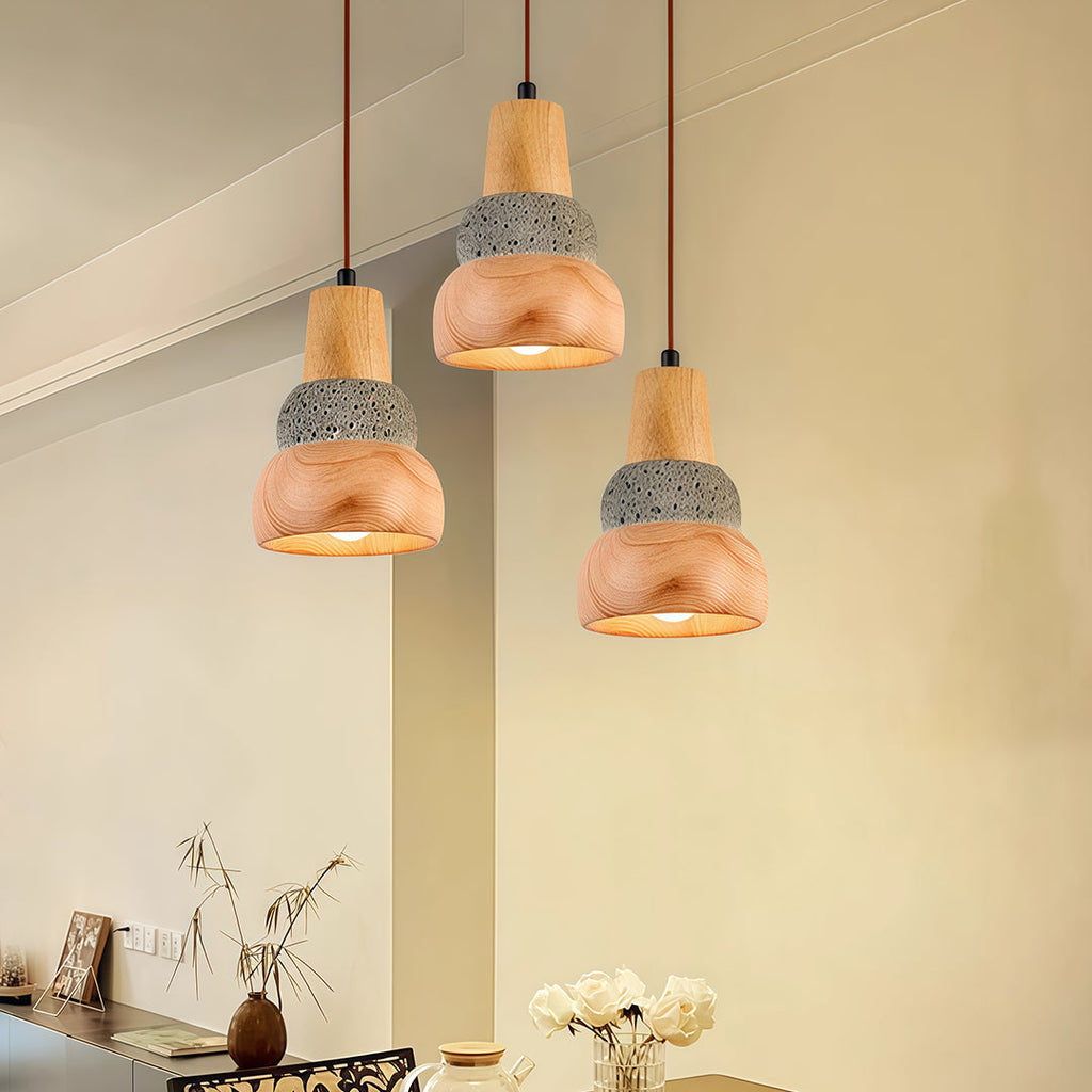 WINTHROP WOODEN CEMENT HANGING LANTERN