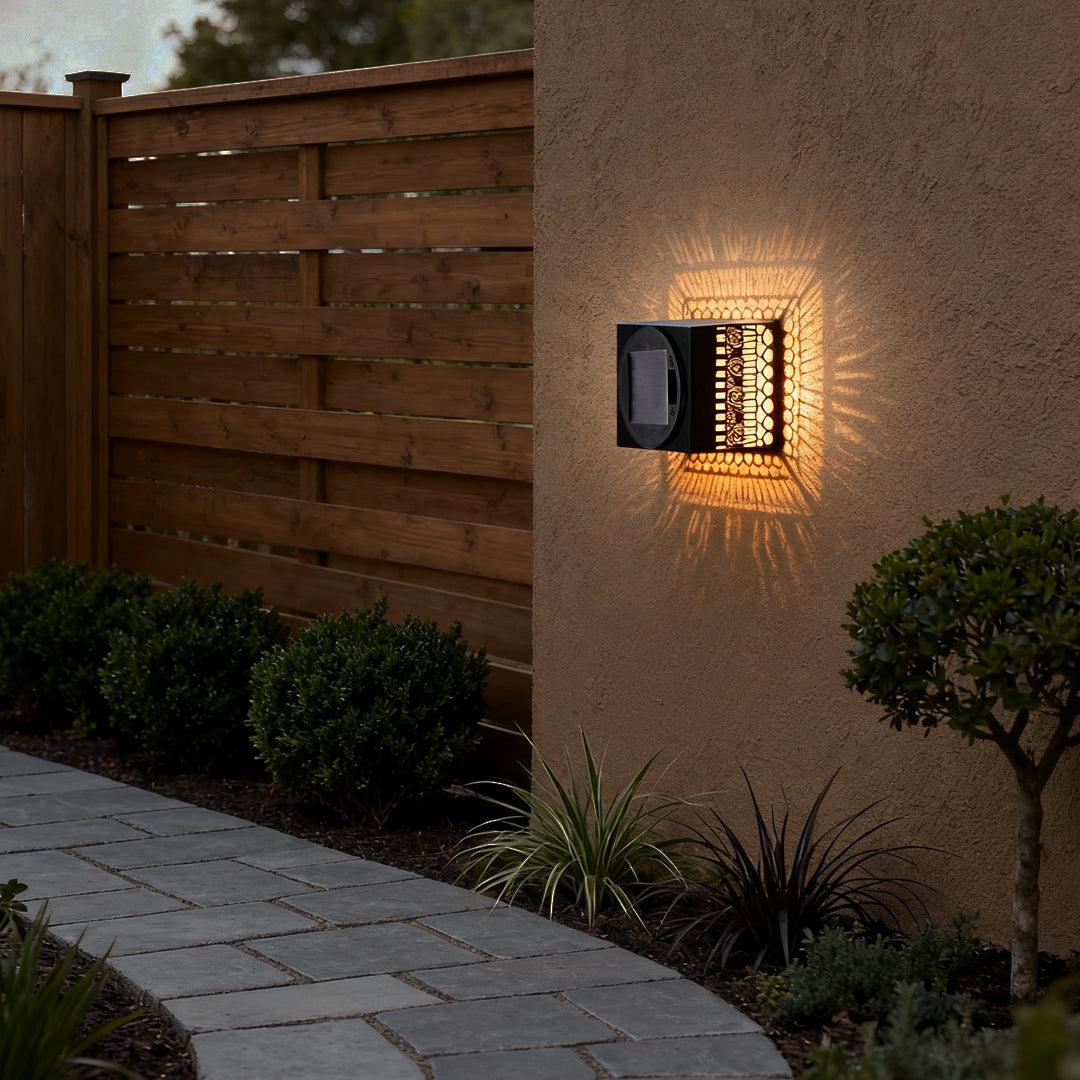 BRAMBLETON SOLAR-FUSED WROUGHT IRON WALL SCONCE