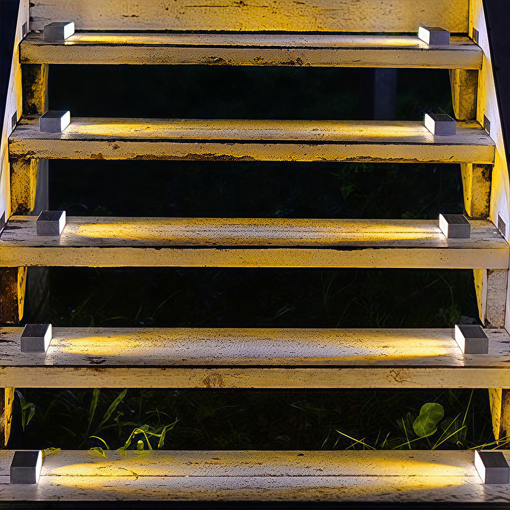 RAVENSCROFT SOLAR STEP LIGHTING LANTERNS, WEATHER-RESISTANT MODERN DESIGN