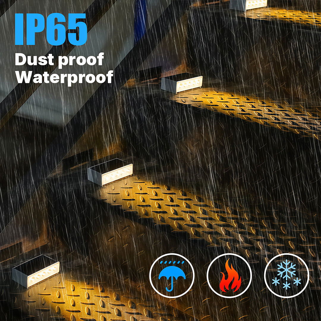 RAVENSCROFT SOLAR STEP LIGHTING LANTERNS, WEATHER-RESISTANT MODERN DESIGN