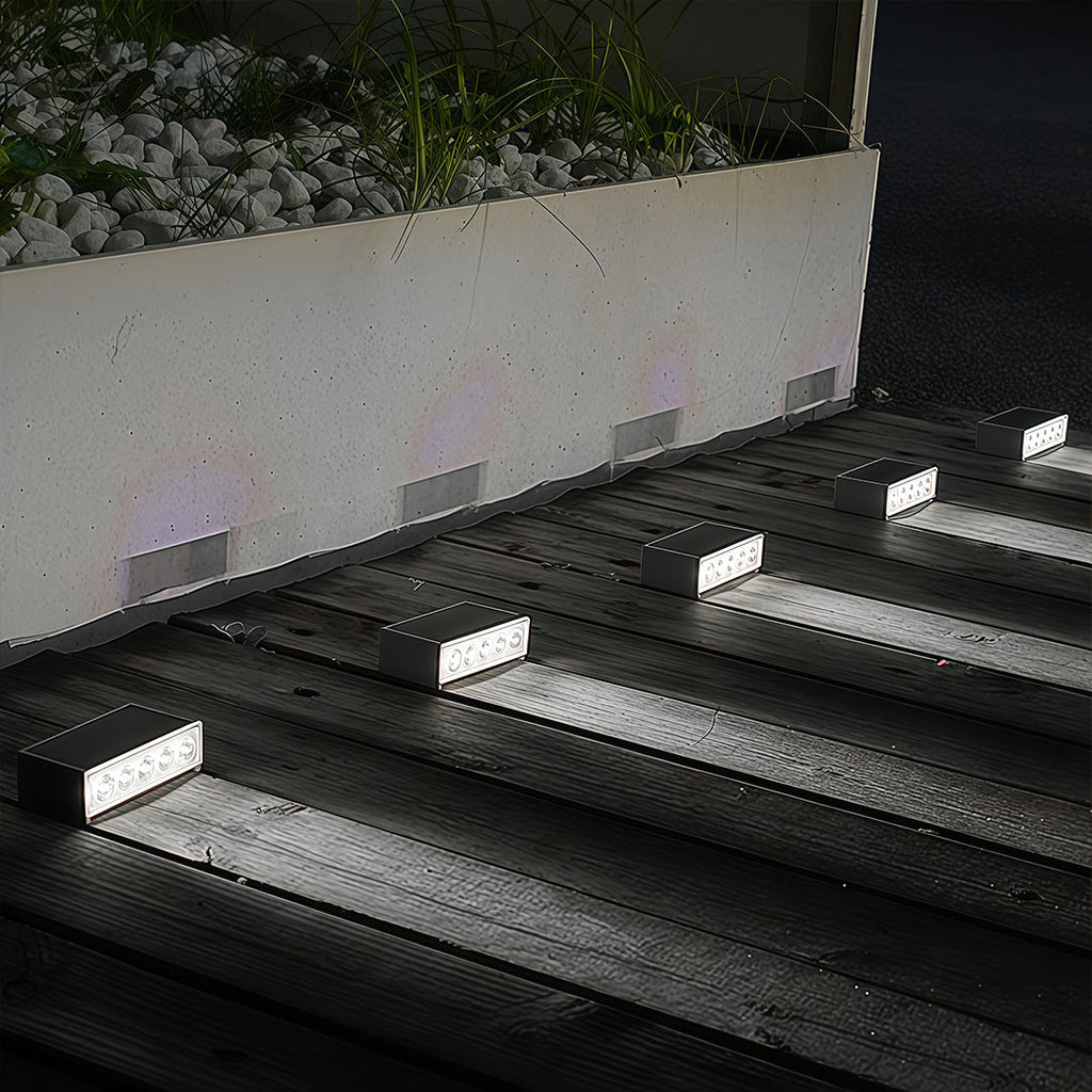 RAVENSCROFT SOLAR STEP LIGHTING LANTERNS, WEATHER-RESISTANT MODERN DESIGN