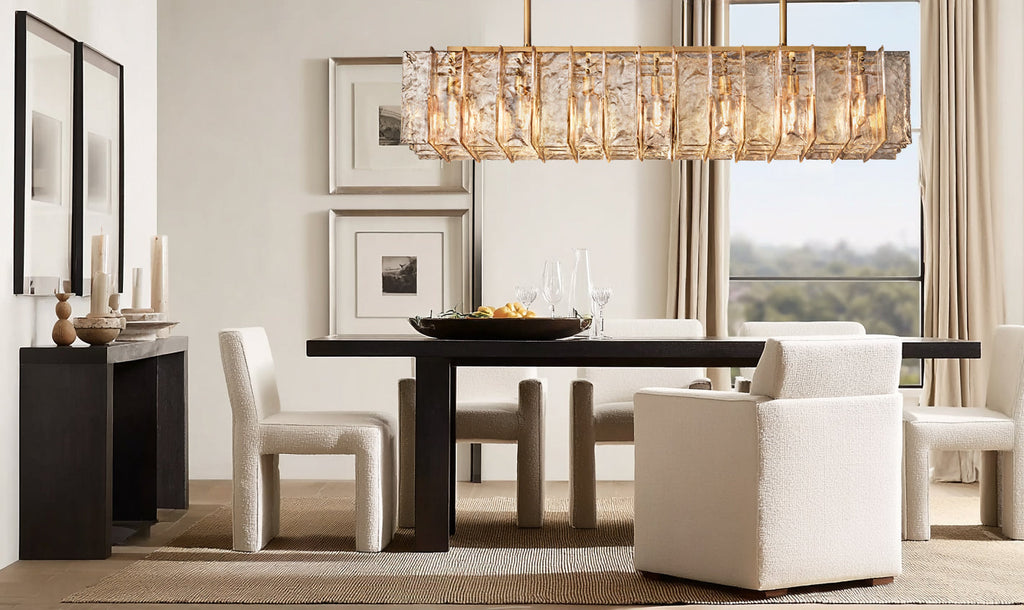 VERDANTIA SMOKED CRYSTAL LUMINAIRE FOR DINING AND LIVING SPACES